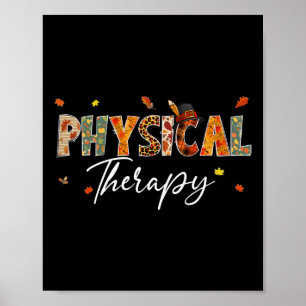 Póster Divertido Calabaza de Terapia Física Otoño Árbol C