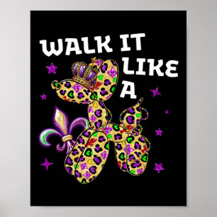 Póster Divertido Camino Como Un Diseño De Leopardo Perro 