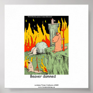 Póster Divertido: Castor Maldecido