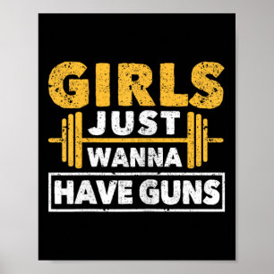 Póster Divertido Chica de entrenamiento Gym Atlete Chicas