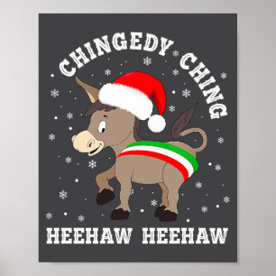 Póster Divertido Chingedy Ching Hee Haw Santa Feliz Navid
