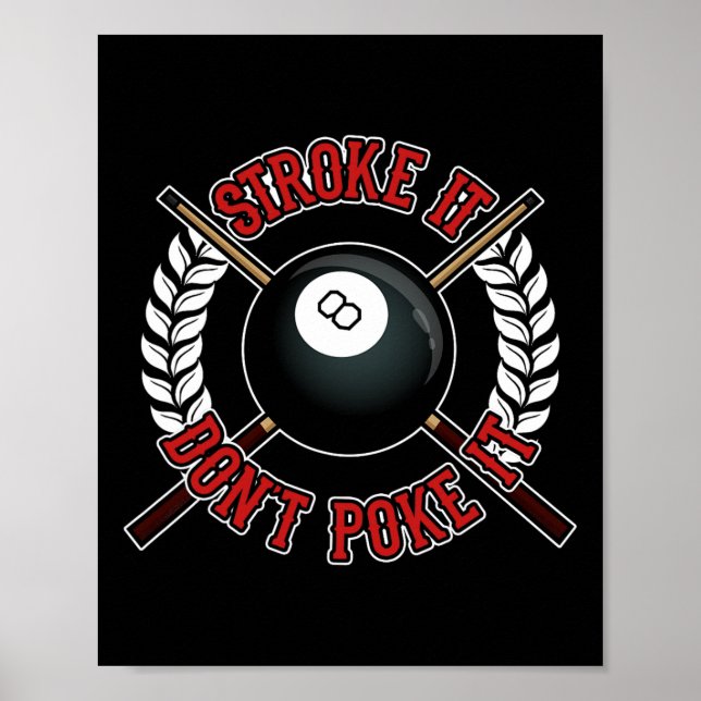 Póster Divertido Chiste de billar billar Snooker de Billi (Frente)