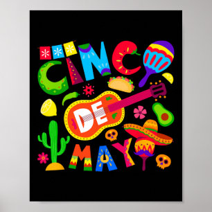 Póster Divertido Cinco De Mayo Mexicano 5 De Mayo Fiesta 