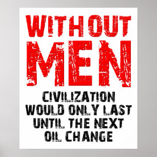 Póster Divertido Civilización Sin Hombres
