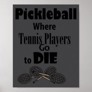 Póster Divertido Ckleball Donde los Jugadores de Tenis Va
