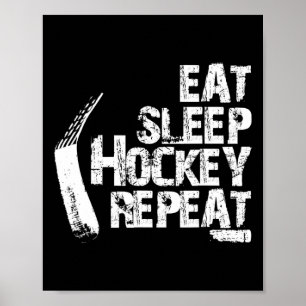 Póster Divertido comer Sleep Hockey sobre hielo Repetir r