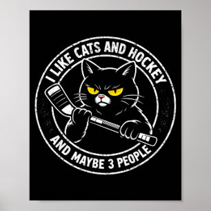 Póster Divertido como hockey de gatos y quizás 3 personas