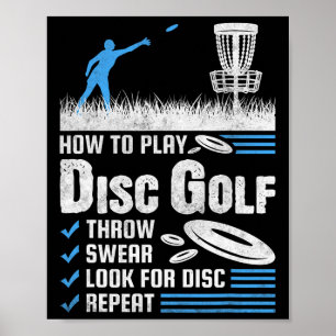 Póster Divertido Cómo Jugar Golf de Disco