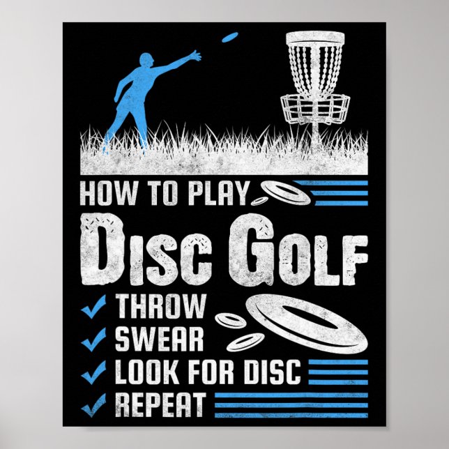 Póster Divertido Cómo Jugar Golf de Disco  (Frente)