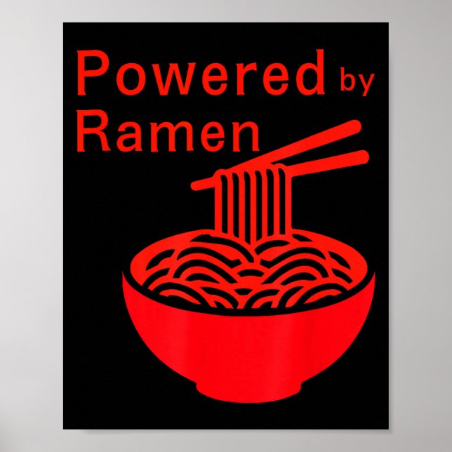 Póster Divertido con el poder de ramen noodle amante de l (Frente)