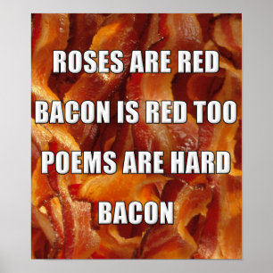Póster divertido con poema sobre tocino