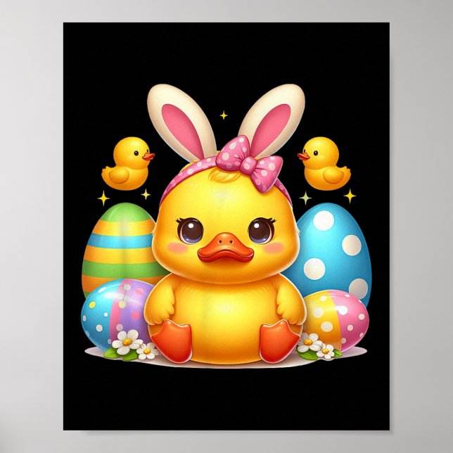 Póster Divertido conejito de cabeza de pato de goma (Frente)
