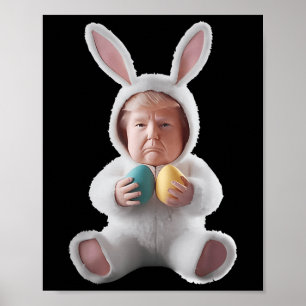 Póster Divertido conejito meme de Pascua Trump Feliz Día 