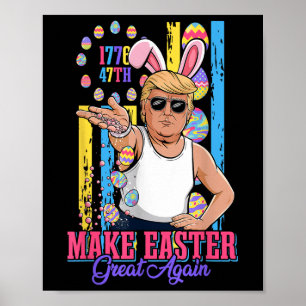 Póster Divertido conejo Trump 47º Meme de Salt Bae Make E