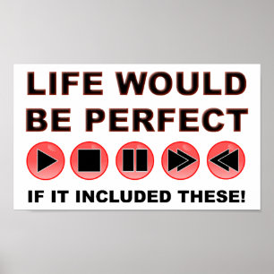 Póster Divertido Control Remoto de la Vida