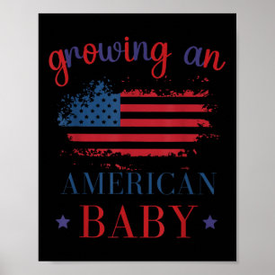 Póster Divertido crecimiento de un bebé americano embaraz