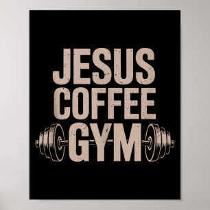Póster Divertido Cristiano Entrenamiento Jesús Café Gimna
