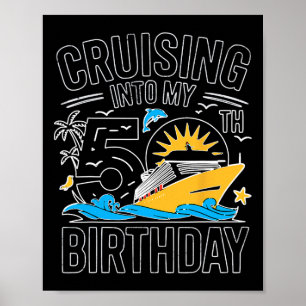 Póster Divertido Crucero hacia mis 50 Cumpleaños Mediterr