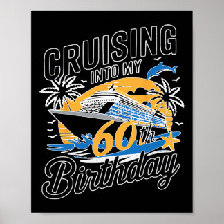 Póster Divertido Crucero Hacia Mis 60 Cumpleaños Mediterr