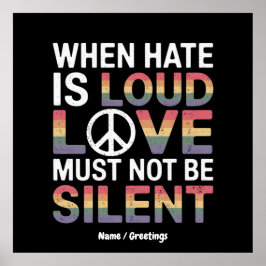 Póster Divertido cuando el odio es fuerte, el amor no deb