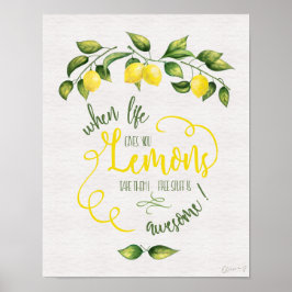 Póster Divertido cuando la vida te da un Poster de Lemons
