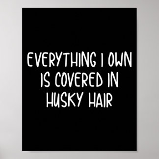Póster Divertido cubierto de pelo de husky