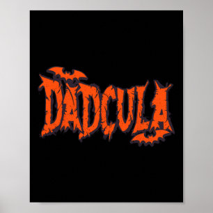 Póster Divertido Dadcula Halloween Papá Costume T Vampire