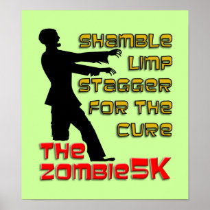 Póster Divertido de 5K de Zombies