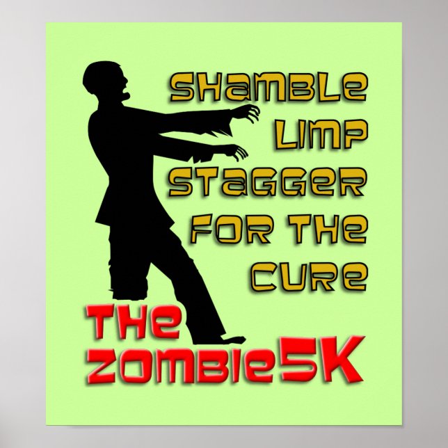 Póster Divertido de 5K de Zombies (Frente)