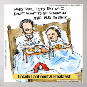 Póster divertido de Abe Lincoln y Mary Todd en la