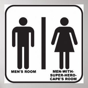 Póster Divertido de Baño de Superhéroe
