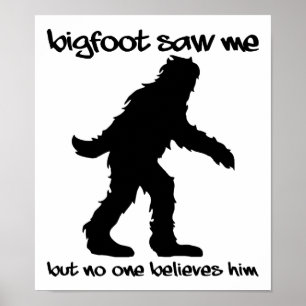 Póster Divertido de Bigfoot Me Vió