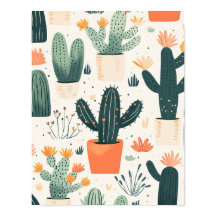 Póster divertido de cactus impreso