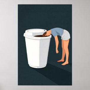 Póster Divertido de Café, Impresión de Humor Minim