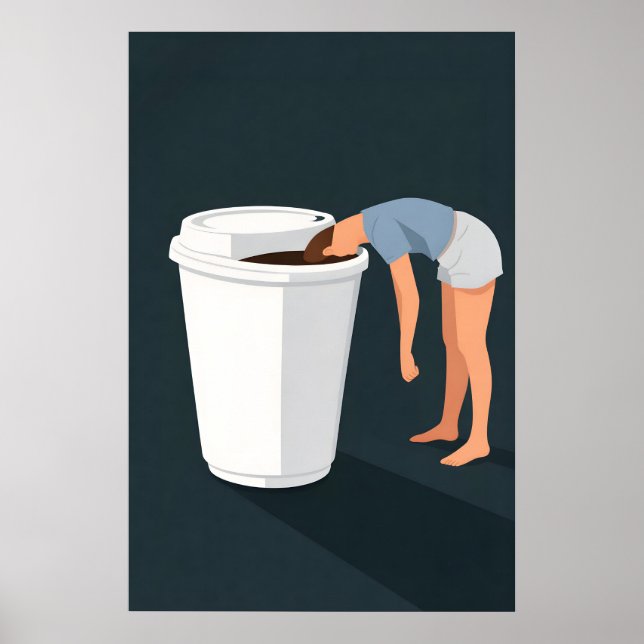 Póster Divertido de Café, Impresión de Humor Minim (Frente)