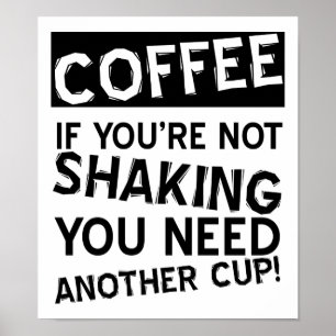 Póster Divertido de Café que Sacude