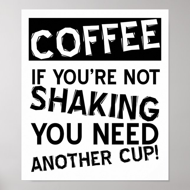 Póster Divertido de Café que Sacude (Frente)