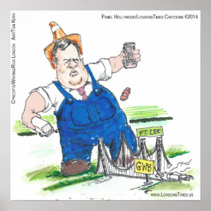 Póster divertido de caricatura política del rey Ch