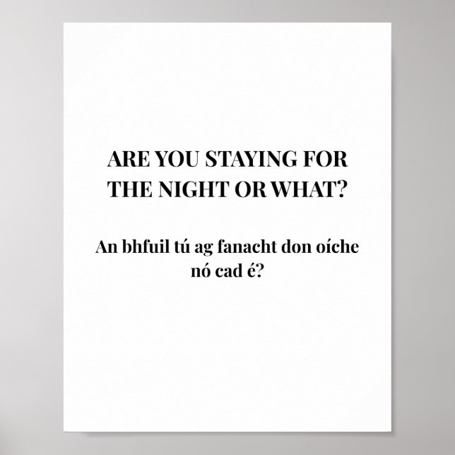 Póster divertido de citas irlandesas modernas (Frente)