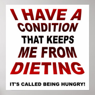 Póster Divertido de Condición de Dieta