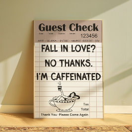 Póster divertido de cuenta de café para invitados