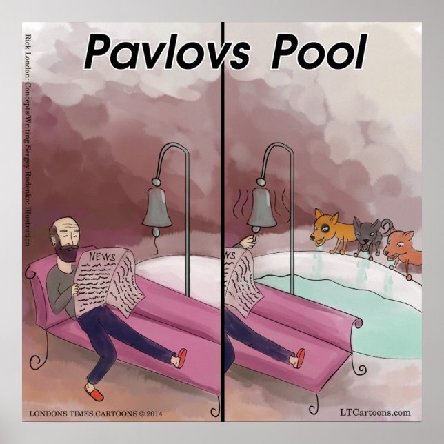 Póster divertido de dibujos animados de la piscina (Frente)