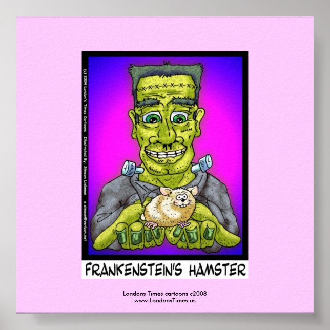 Póster divertido de dibujos animados del hámster d (Frente)