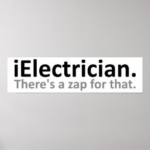 Póster divertido de electricista