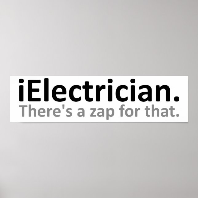 Póster divertido de electricista (Frente)
