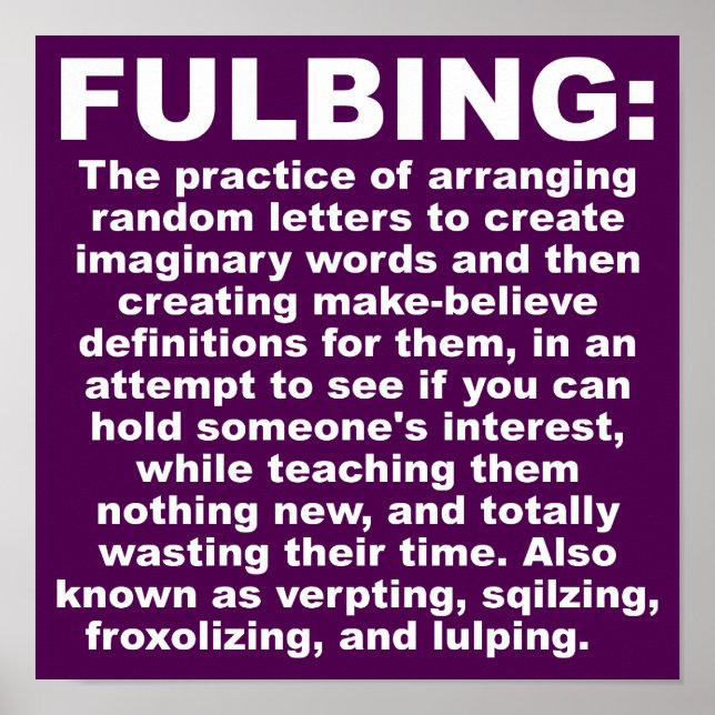 Póster divertido de Fulbing Señal (Frente)
