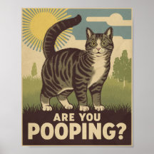 Póster Divertido de Gato | ¿Estás Defecando? | Art