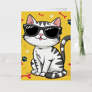 Póster divertido de gato, gato de dibujos animados