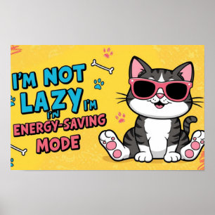 Póster divertido de gato Gato de dibujos animados 