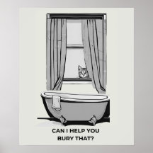 Póster divertido de gato: "¿Puedo ayudarte a enter